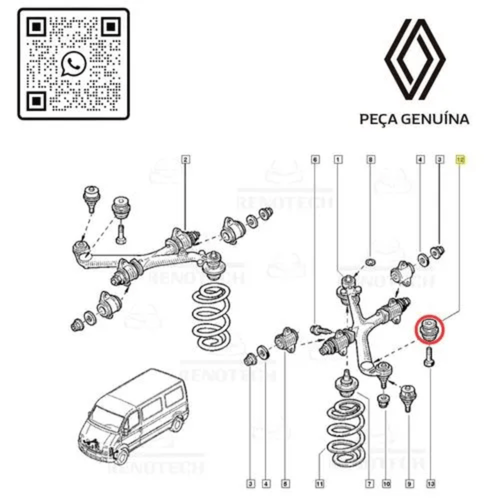 RN 302172 7700302172 Batente Coxim Bandeja Novo Original Master Ii - 4